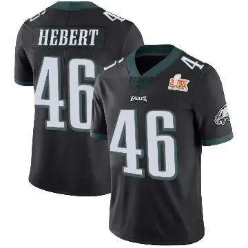 ＃46 Men's Griffin Hebert Black Limited Philadelphia Eagles Alternate Vapor Untouchable Super Bowl LIX Jersey