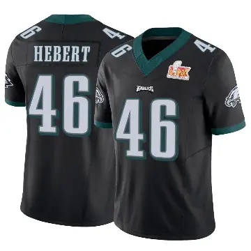 ＃46 Men's Griffin Hebert Black Limited Philadelphia Eagles Vapor F.U.S.E. Super Bowl LIX Jersey