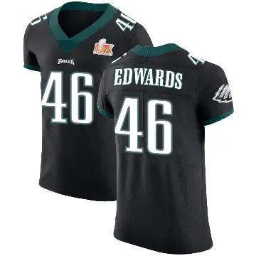 ＃46 Men's Herman Edwards Black Elite Philadelphia Eagles Alternate Vapor Untouchable Super Bowl LIX Jersey