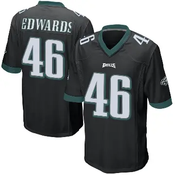 ＃46 Men's Herman Edwards Black Game Philadelphia Eagles Alternate Jersey