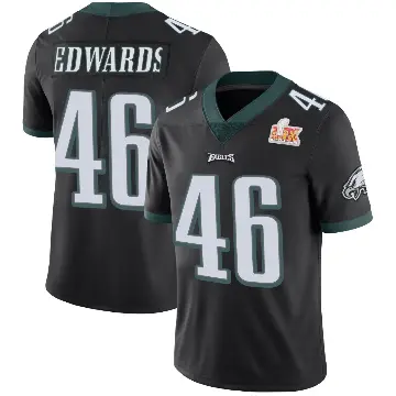 ＃46 Men's Herman Edwards Black Limited Philadelphia Eagles Alternate Vapor Untouchable Super Bowl LIX Jersey