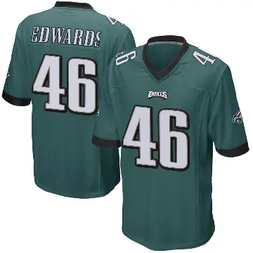 ＃46 Men's Herman Edwards Green Game Philadelphia Eagles Team Color Jersey