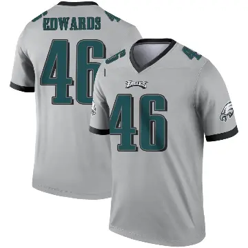 ＃46 Men's Herman Edwards Legend Philadelphia Eagles Silver Inverted Jersey