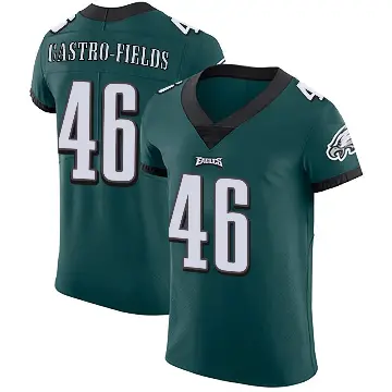 ＃46 Men's Tariq Castro-Fields Green Elite Philadelphia Eagles Midnight Team Color Vapor Untouchable Jersey