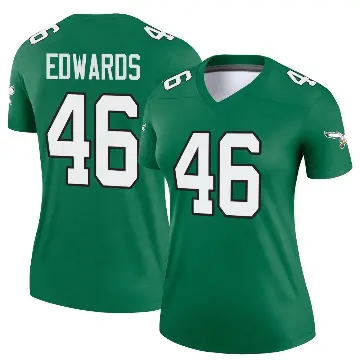 ＃46 Women's Herman Edwards Green Legend Philadelphia Eagles Kelly Alternate Jersey