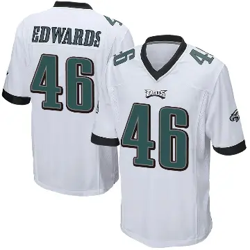 ＃46 Youth Herman Edwards White Game Philadelphia Eagles Jersey