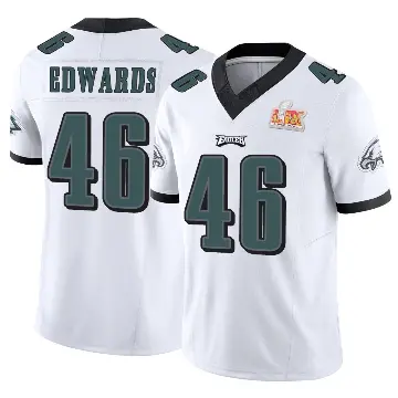 ＃46 Youth Herman Edwards White Limited Philadelphia Eagles Vapor F.U.S.E. Super Bowl LIX Jersey