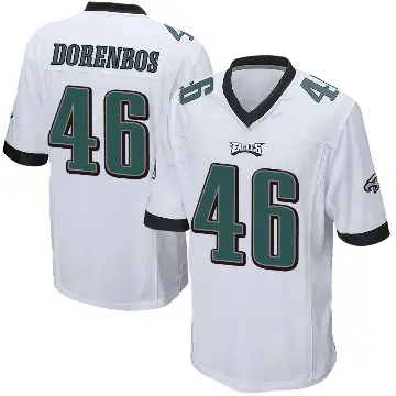 ＃46 Youth Jon Dorenbos White Game Philadelphia Eagles Jersey