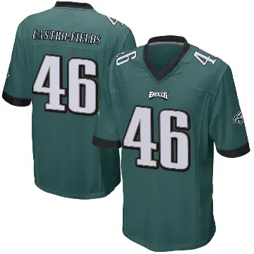 ＃46 Youth Tariq Castro-Fields Green Game Philadelphia Eagles Team Color Jersey