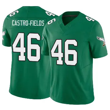 ＃46 Youth Tariq Castro-Fields Green Limited Philadelphia Eagles Kelly Alternate Vapor F.U.S.E. Jersey