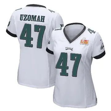 ＃47 Women's C.J. Uzomah White Game Philadelphia Eagles Super Bowl LIX Jersey