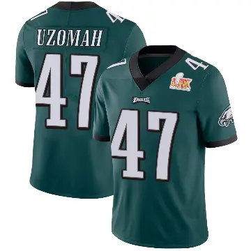 ＃47 Youth C.J. Uzomah Green Limited Philadelphia Eagles Midnight Team Color Vapor Untouchable Super Bowl LIX Jersey