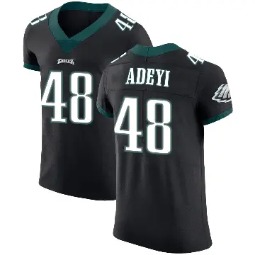 ＃48 Men's Ife Adeyi Black Elite Philadelphia Eagles Alternate Vapor Untouchable Jersey