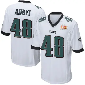 ＃48 Youth Ife Adeyi White Game Philadelphia Eagles Super Bowl LIX Jersey