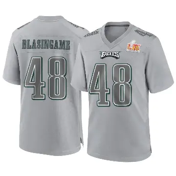 ＃48 Youth Khari Blasingame Gray Game Philadelphia Eagles Atmosphere Fashion Super Bowl LIX Jersey