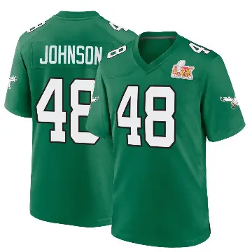 ＃48 Youth Patrick Johnson Green Game Philadelphia Eagles Kelly Alternate Super Bowl LIX Jersey