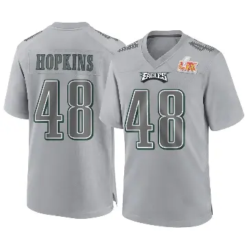 ＃48 Youth Wes Hopkins Gray Game Philadelphia Eagles Atmosphere Fashion Super Bowl LIX Jersey