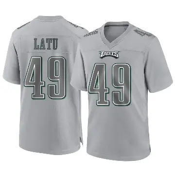 ＃49 Youth Cameron Latu Gray Game Philadelphia Eagles Atmosphere Fashion Jersey
