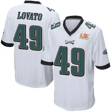 ＃49 Youth Rick Lovato White Game Philadelphia Eagles Super Bowl LIX Jersey