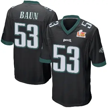 ＃53 Men's Zack Baun Black Game Philadelphia Eagles Alternate Super Bowl LIX Jersey
