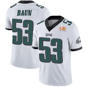 ＃53 Men's Zack Baun White Limited Philadelphia Eagles Vapor Untouchable Super Bowl LIX Jersey