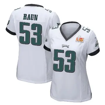 ＃53 Women's Zack Baun White Game Philadelphia Eagles Super Bowl LIX Jersey