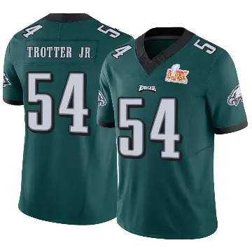 ＃54 Men's Jeremiah Trotter Jr. Green Limited Philadelphia Eagles Vapor F.U.S.E. Super Bowl LIX Jersey