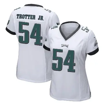 ＃54 Women's Jeremiah Trotter Jr. White Game Philadelphia Eagles Jersey