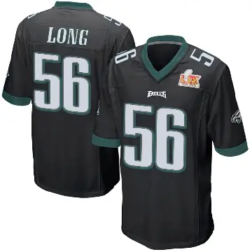 ＃56 Men's Chris Long Black Game Philadelphia Eagles Alternate Super Bowl LIX Jersey