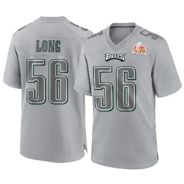 ＃56 Men's Chris Long Gray Game Philadelphia Eagles Atmosphere Fashion Super Bowl LIX Jersey