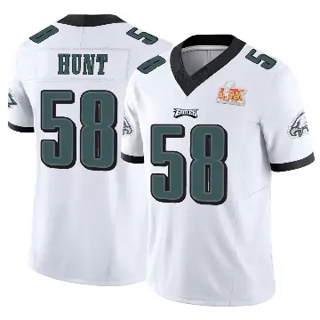 ＃58 Youth Jalyx Hunt White Limited Philadelphia Eagles Vapor F.U.S.E. Super Bowl LIX Jersey