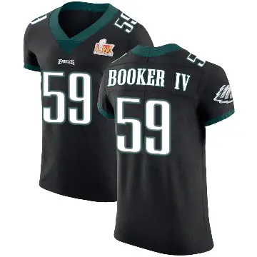 ＃59 Men's Thomas Booker IV Black Elite Philadelphia Eagles Alternate Vapor Untouchable Super Bowl LIX Jersey