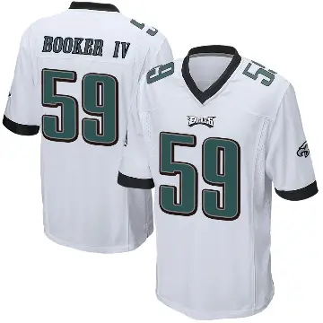＃59 Youth Thomas Booker IV White Game Philadelphia Eagles Jersey