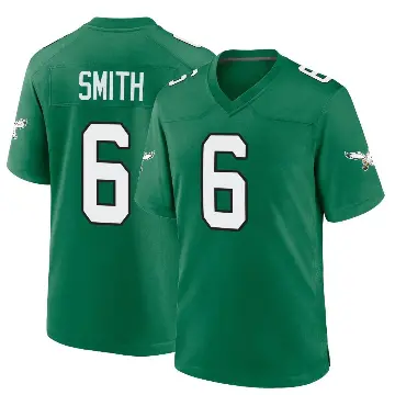 ＃6 Men's DeVonta Smith Green Game Philadelphia Eagles Kelly Alternate Jersey