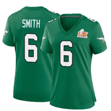 ＃6 Women's DeVonta Smith Green Game Philadelphia Eagles Kelly Alternate Super Bowl LIX Jersey