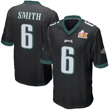 ＃6 Youth DeVonta Smith Black Game Philadelphia Eagles Alternate Super Bowl LIX Jersey