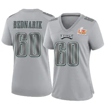 ＃60 Women's Chuck Bednarik Gray Game Philadelphia Eagles Atmosphere Fashion Super Bowl LIX Jersey