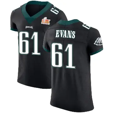 ＃61 Men's Joe Evans Black Elite Philadelphia Eagles Alternate Vapor Untouchable Super Bowl LIX Jersey