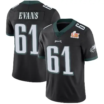 ＃61 Men's Joe Evans Black Limited Philadelphia Eagles Alternate Vapor Untouchable Super Bowl LIX Jersey