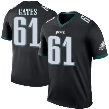 ＃61 Men's Nick Gates Black Legend Philadelphia Eagles Color Rush Jersey