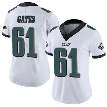 ＃61 Women's Nick Gates White Limited Philadelphia Eagles Vapor Untouchable Jersey