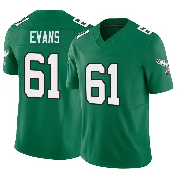 ＃61 Youth Joe Evans Green Limited Philadelphia Eagles Kelly Alternate Vapor F.U.S.E. Jersey