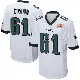 ＃61 Youth Joe Evans White Game Philadelphia Eagles Super Bowl LIX Jersey