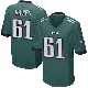 ＃61 Youth Nick Gates Green Game Philadelphia Eagles Team Color Jersey
