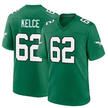 ＃62 Men's Jason Kelce Green Game Philadelphia Eagles Kelly Alternate Jersey