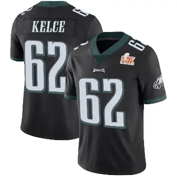 ＃62 Youth Jason Kelce Black Limited Philadelphia Eagles Alternate Vapor Untouchable Super Bowl LIX Jersey