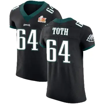 ＃64 Men's Brett Toth Black Elite Philadelphia Eagles Alternate Vapor Untouchable Super Bowl LIX Jersey