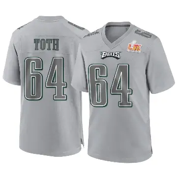 ＃64 Men's Brett Toth Gray Game Philadelphia Eagles Atmosphere Fashion Super Bowl LIX Jersey