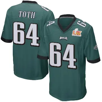 ＃64 Men's Brett Toth Green Game Philadelphia Eagles Team Color Super Bowl LIX Jersey