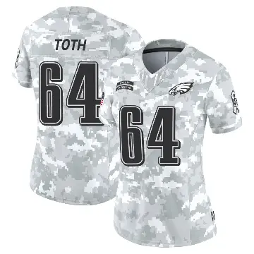 ＃64 Women's Brett Toth Arctic Camo Limited Philadelphia Eagles 2024 Salute to Service Jersey